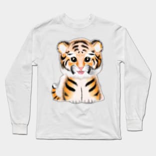 Cute Tiger Drawing Long Sleeve T-Shirt